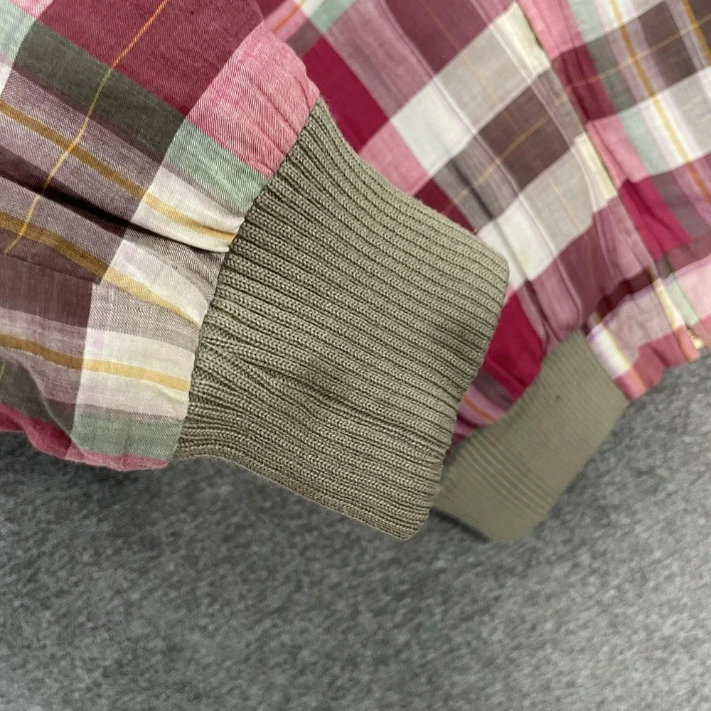 Vintage Polo Ralph Lauren Jacket Mens Large Red Plaid Madras Full Zip Bomber